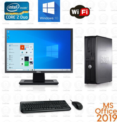 Dell Windows 10 Desktop Computer Core 2 Duo 4GB Ram DVD WiFi 19