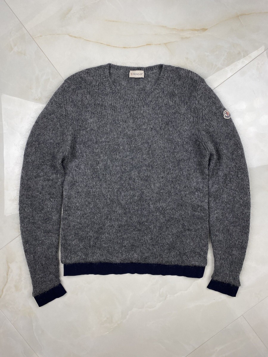 Moncler knit mohair - wool sweater grey woman M size | eBay