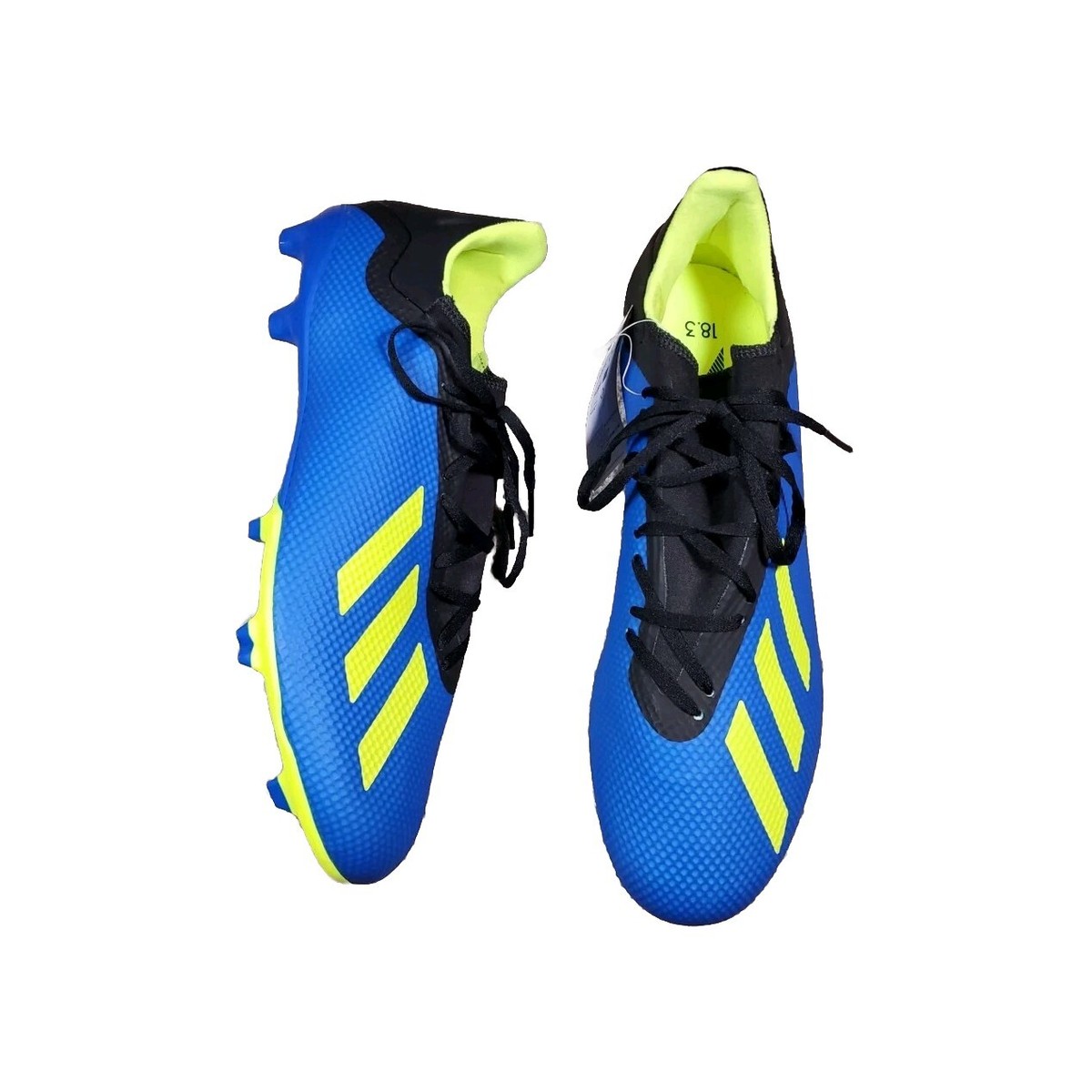 adidas X 18.3 FG Soccer Cleats Men's Size 13 Blue Neon Green Black