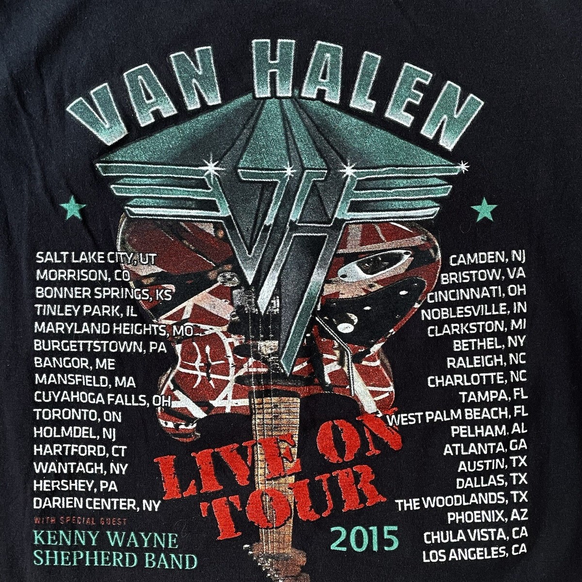 Van Halen 2015 Tour Short Sleeve Double Graphic Black T Unisex