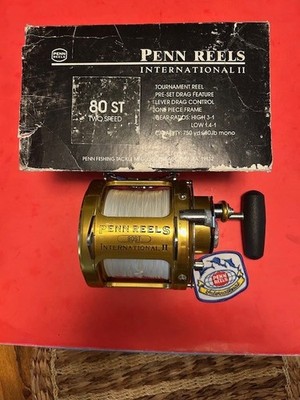 PENN INTERNATIONAL 80ST 2-SPEED LEVER DRAG TROLLING FISHING REEL