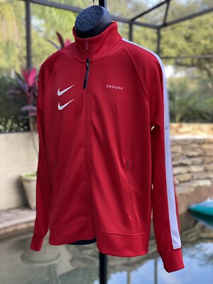 Nike Sportswear Swoosh Track Jacket Men's Size Large Red White