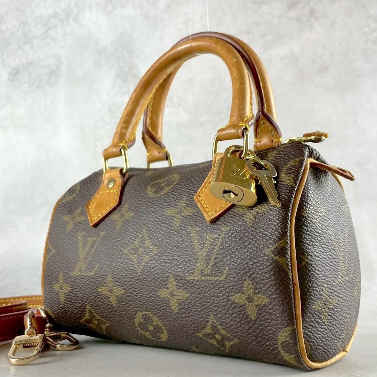 LOUIS VUITTON Mini Speedy M41534 Travel Hand Bag Monogram Brown w