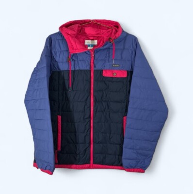 COLUMBIA ZIP HOODED PUFFER JACKET PURPLE PINK JACKET WOMENS LARGE