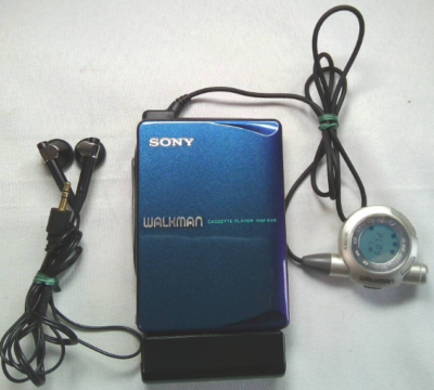SONY Cassette Walkman WM-EX9 Blue Purple Rare Working Portable