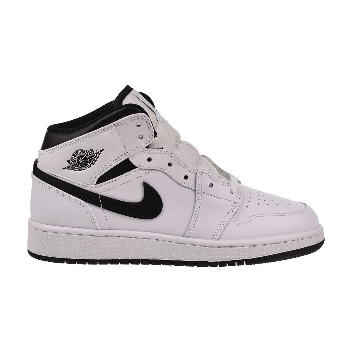Air Jordan 1 Mid (GS) Big Kids' Shoes Black-White DQ8423-132 | eBay