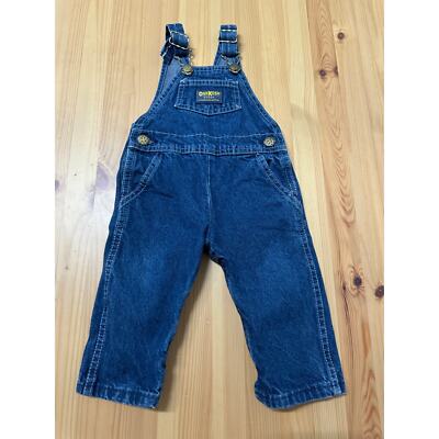 Vintage Oshkosh B'Gosh Infant Baby Denim Overalls Size 12 Months