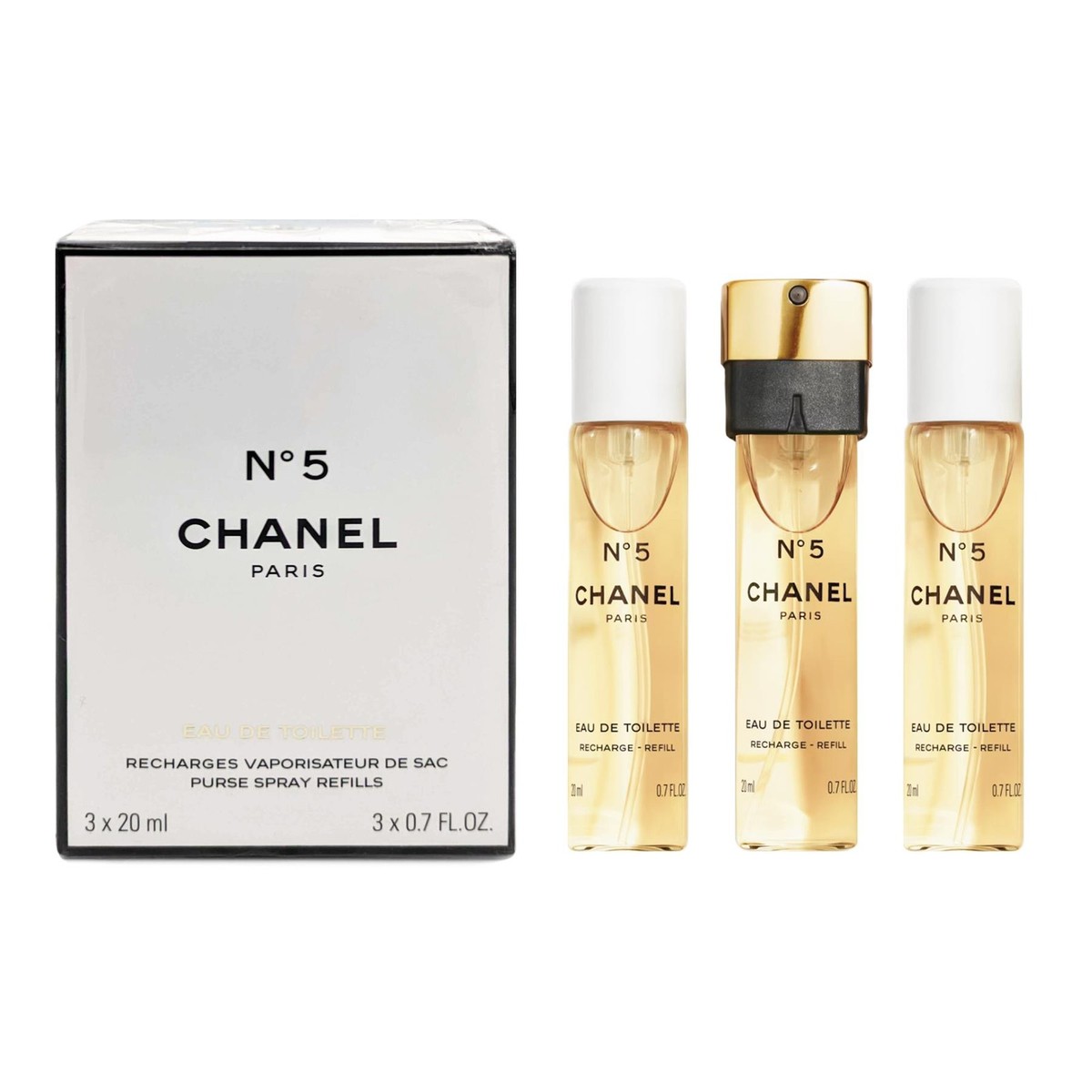 Chanel No.5 Eau De Toilette Purse Spray Refills 3x20ml/0.7oz | eBay