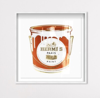 Oliver Gal White Framed Canvas Fashion Wall Pop Art Hermes Paint