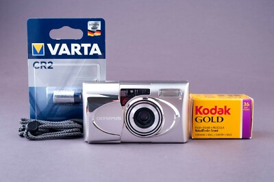 Olympus MJU V Quartz Date 35mm Point & Shoot Film Camera | Silver