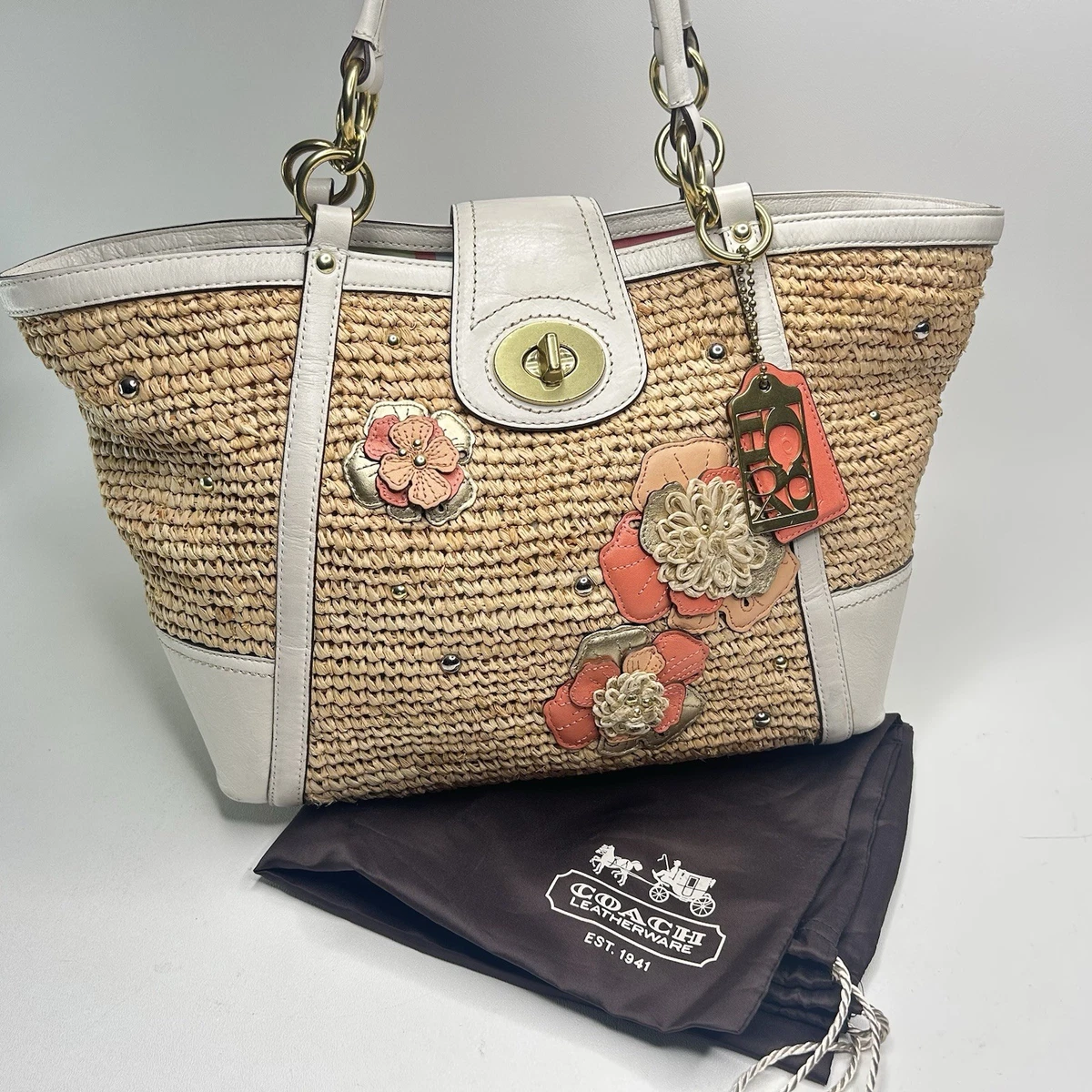 Coach Hampton Floral Straw Exterior Bags & Handbags for Women for