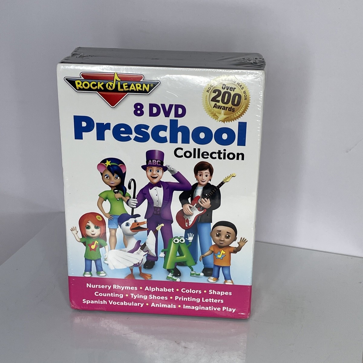 Rock N Learn 8 DVD Preschool Collection Alphabet Colors Shape New