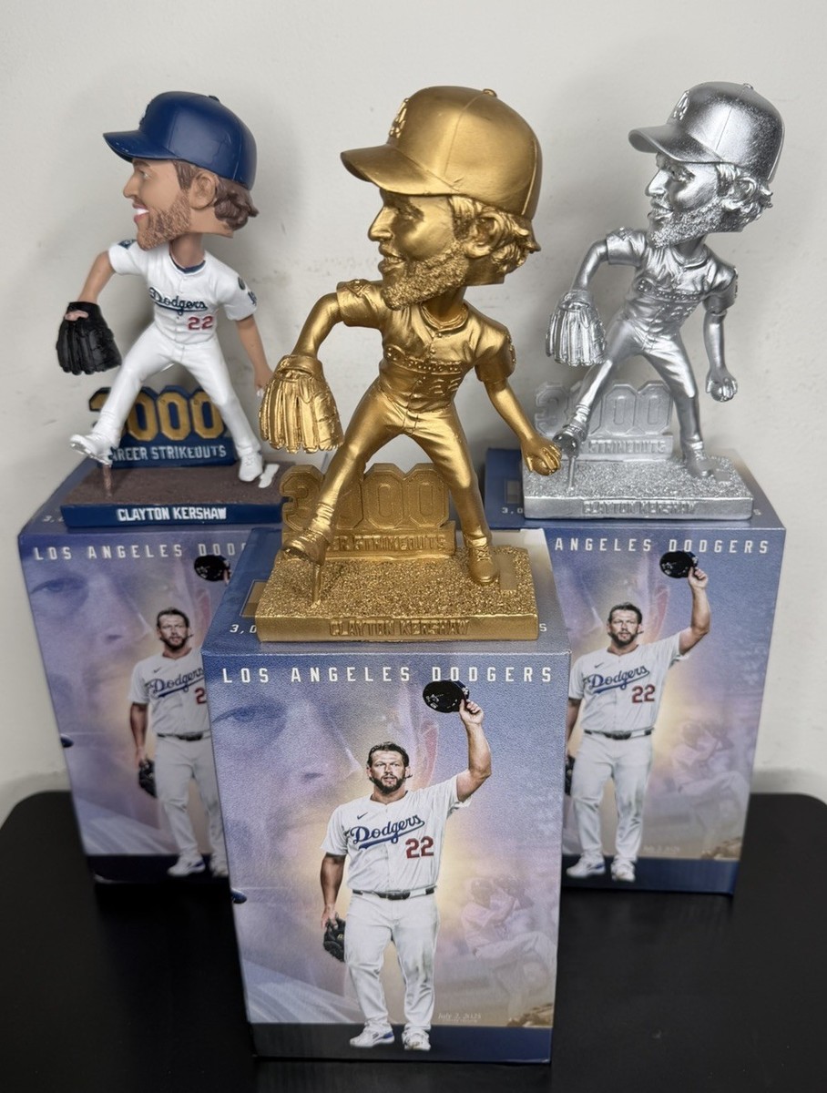 Clayton Kershaw 3000 Strikeouts Bobblehead Dodgers GOLD, Reg
