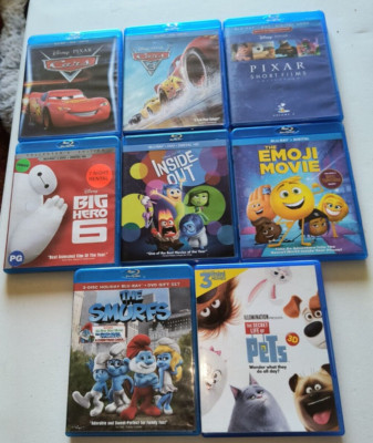 8 Kids Blu-ray Bundle Lot - Animated - Disney Pixar's INSIDE OUT