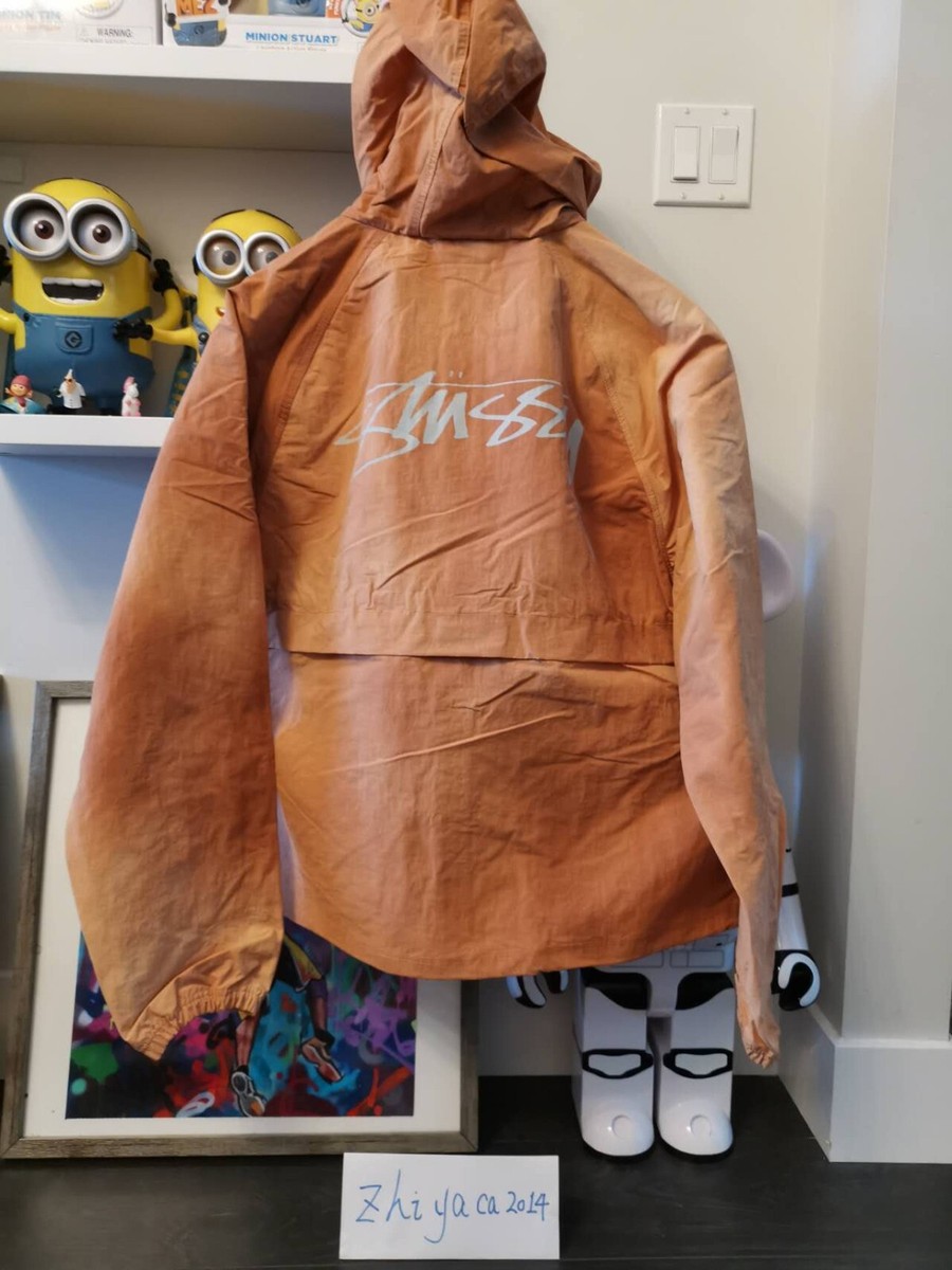 Stussy Wave Dye Beach Shell Jacket Orange Men's Jacket Size X