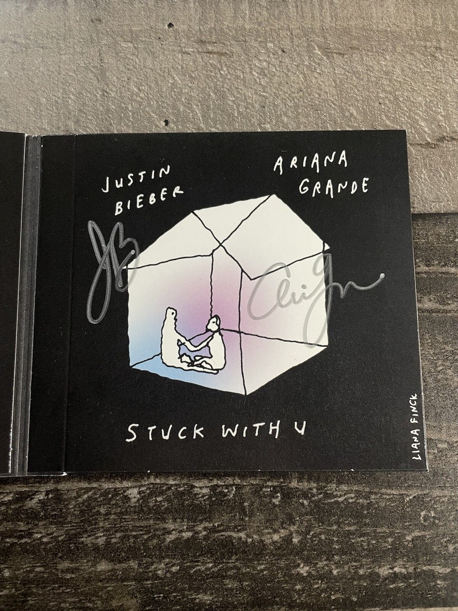 Justin Bieber Ariana Grande signed SWU Stuck With You Black Cd | eBay