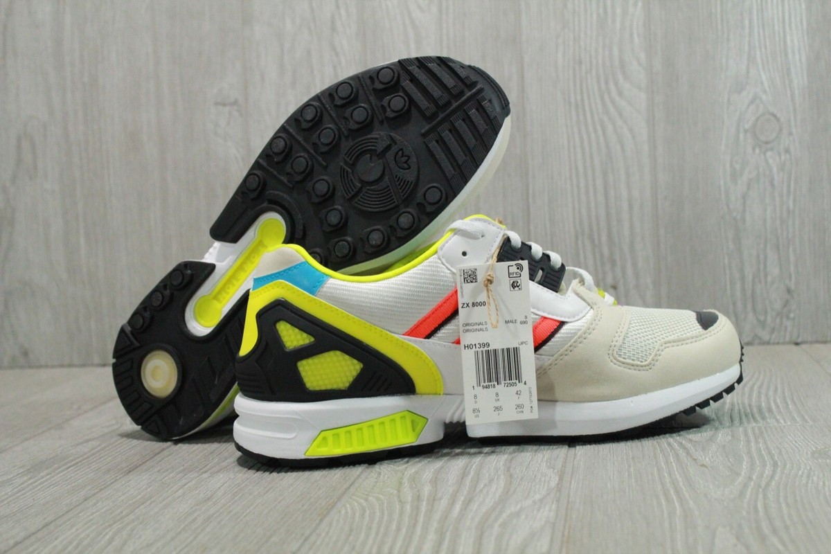 69 New Adidas Originals ZX 8000 Bliss Multi Sneakers White Brown