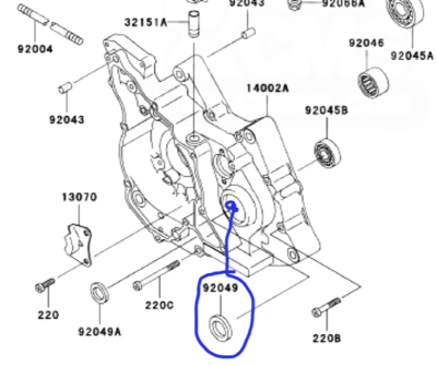 KAWASAKI KLX110, BRITZ, FURY ENGINE OUTPUT (SPROCKET) SHAFT OIL