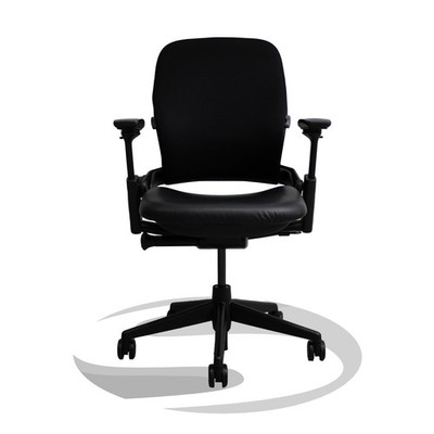 Steelcase V2 Leap - 3D Mesh and Leather Seat in Black | eBay