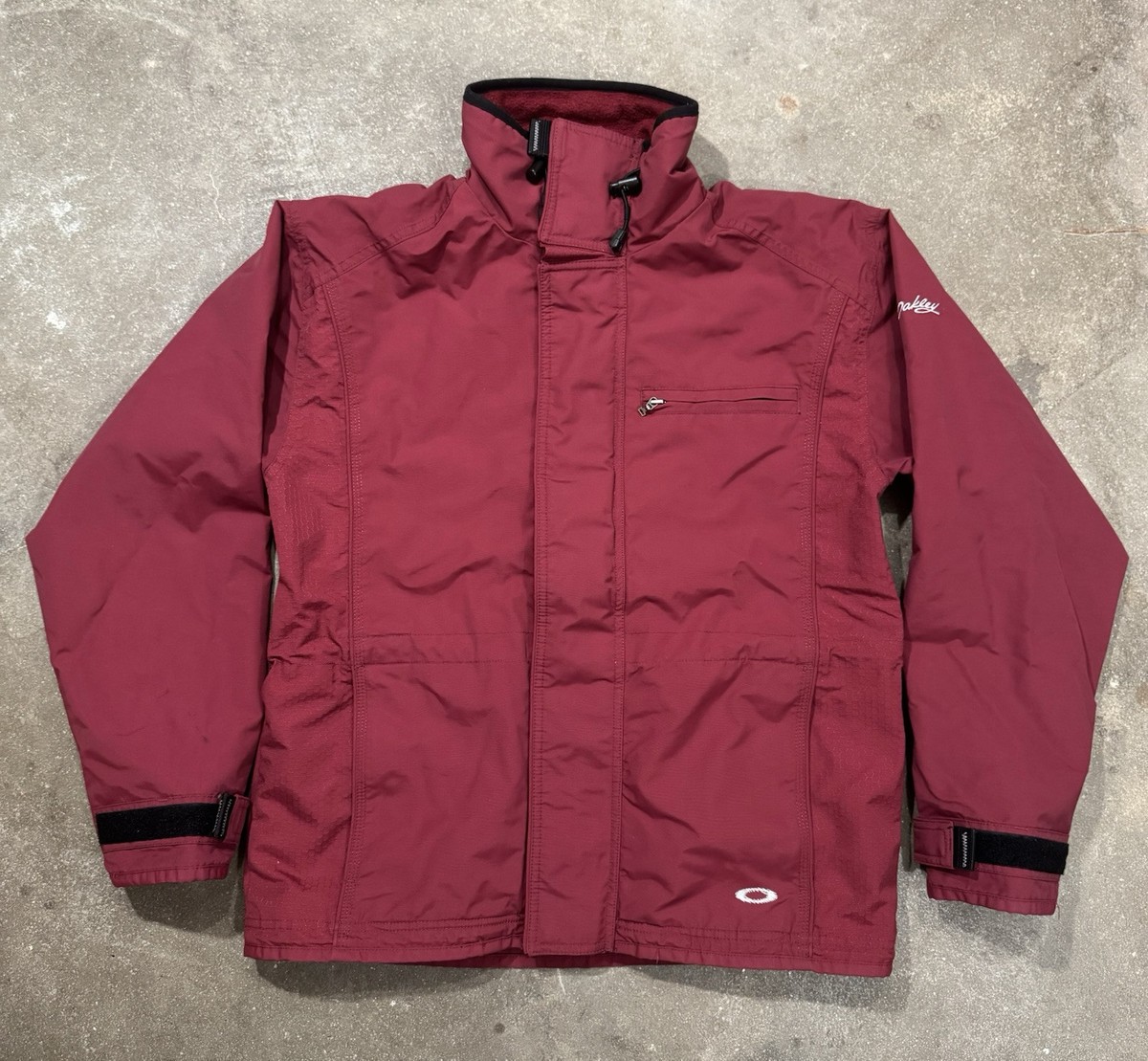 Vintage Oakley Software Snow Shell Jacket Y2K Size Medium Burgundy