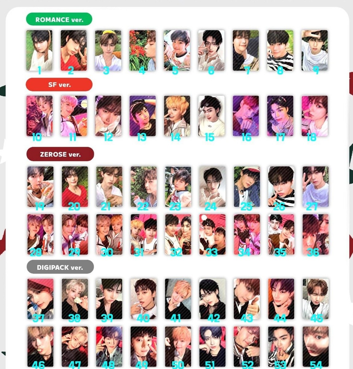 ZEROBASEONE ZB1- CINEMA PARADISE Album Official PHOTOCARD platform