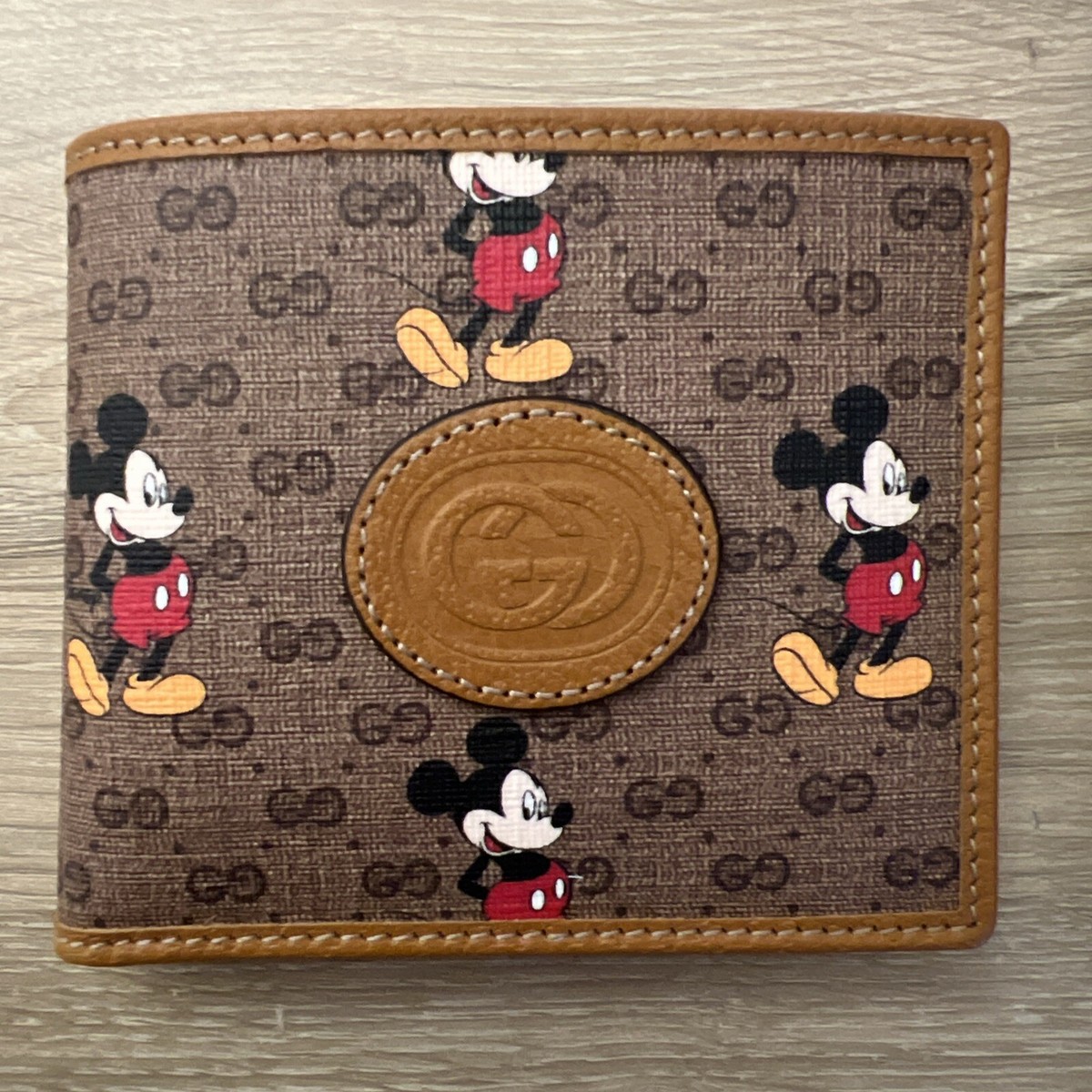Gucci x Disney Vintage GG Supreme Mickey Mouse Bifold Wallet | eBay