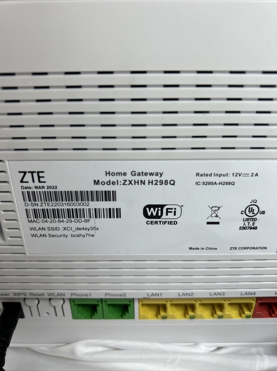 Xplornet hub 2.0 ZTE model ZXHN H298Q home gateway modem router