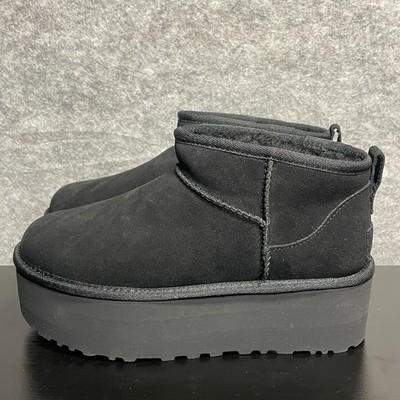 UGG Women's Classic Ultra Mini Platform Boot Size 7 Black Suede