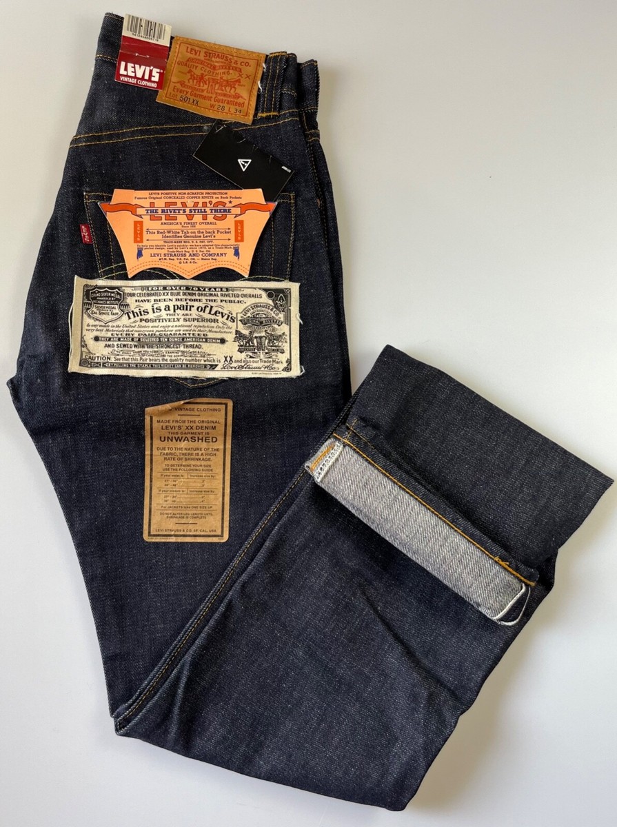 Vintage 90s Levi's LVC 1947 501xx Made in USA R button Selvedge