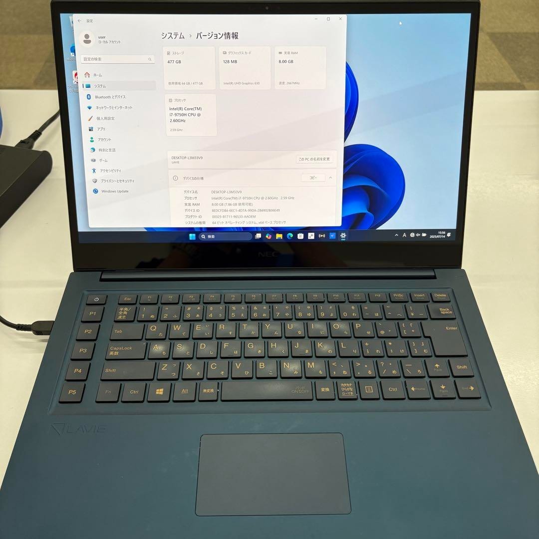 NEC LaVie VEGA Core i7 9750H PC-LV750RAL PC-L Laptop 8GB 512GB SSD