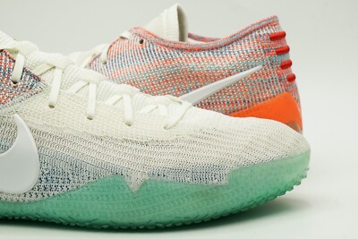 NIKE KOBE AD NXT 360 USED SIZE 15 WHITE TEAL ORANGE MULTI-COLOR
