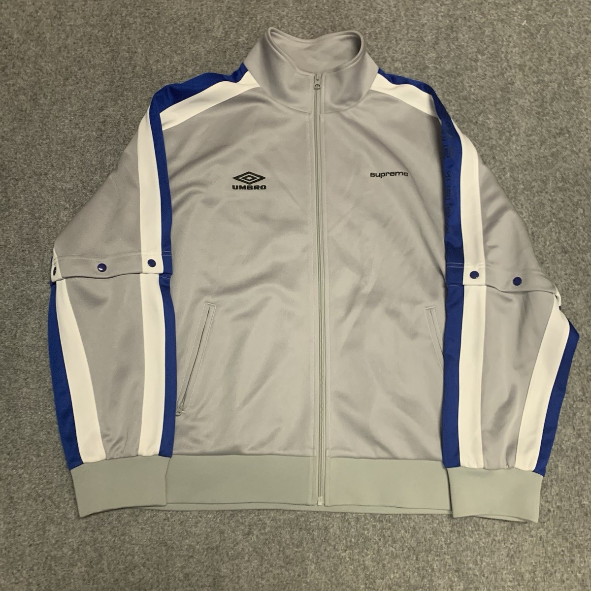 SUPREME UMBRO SNAP SLEEVE JACKET (XL) (LIGHT GREY) SS23 TRACK