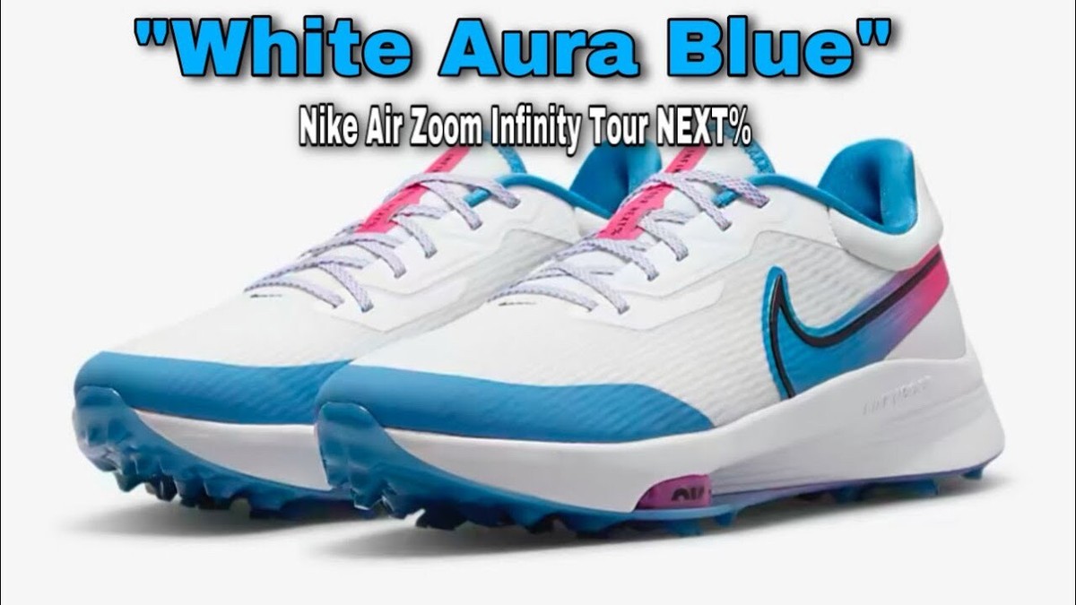 Nike Zoom Infinity Tour NEXT% Golf Shoes White/Blue/Pink Brooks