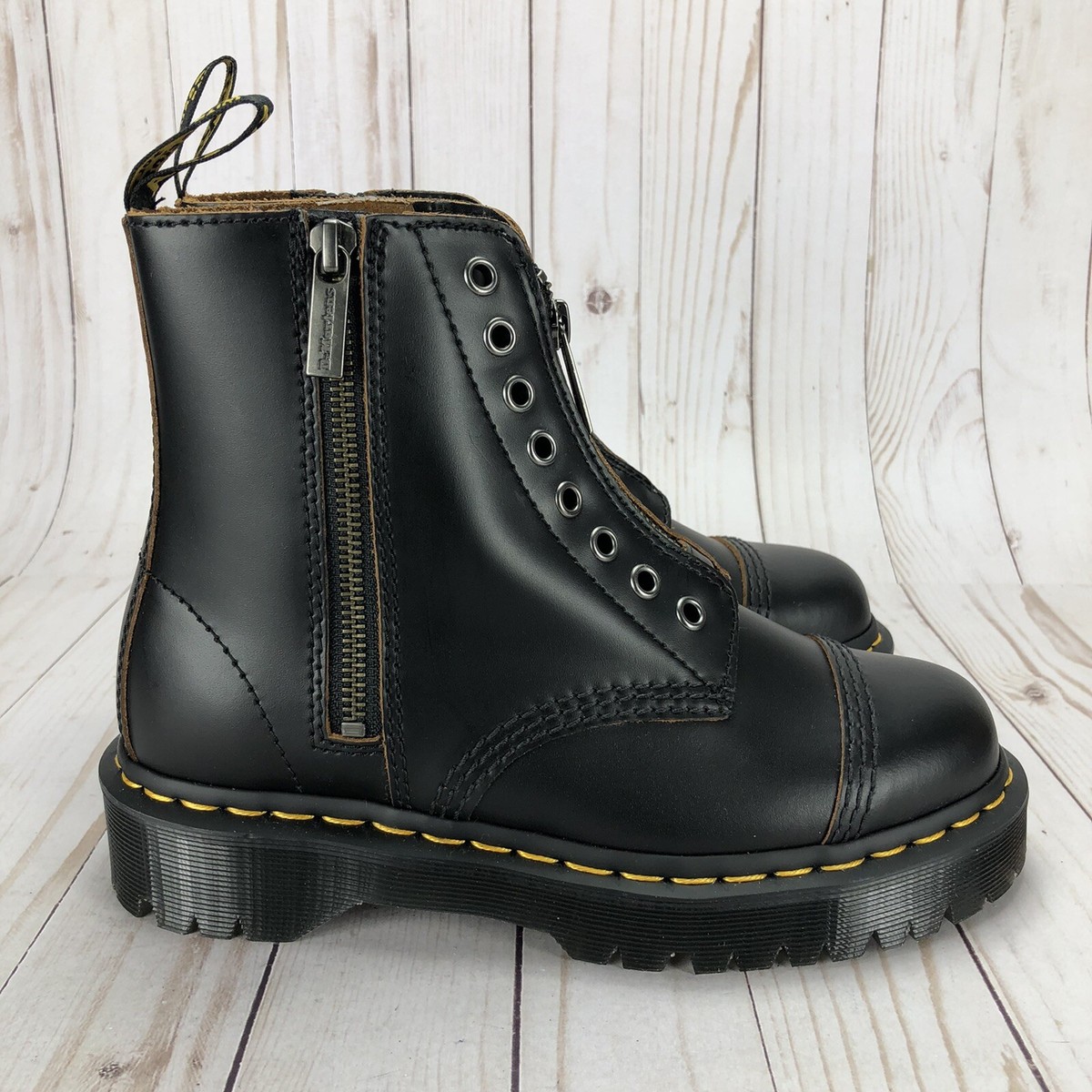 Dr Martens 1460 Bex LL Boots Combat Double Zip Laceless Black
