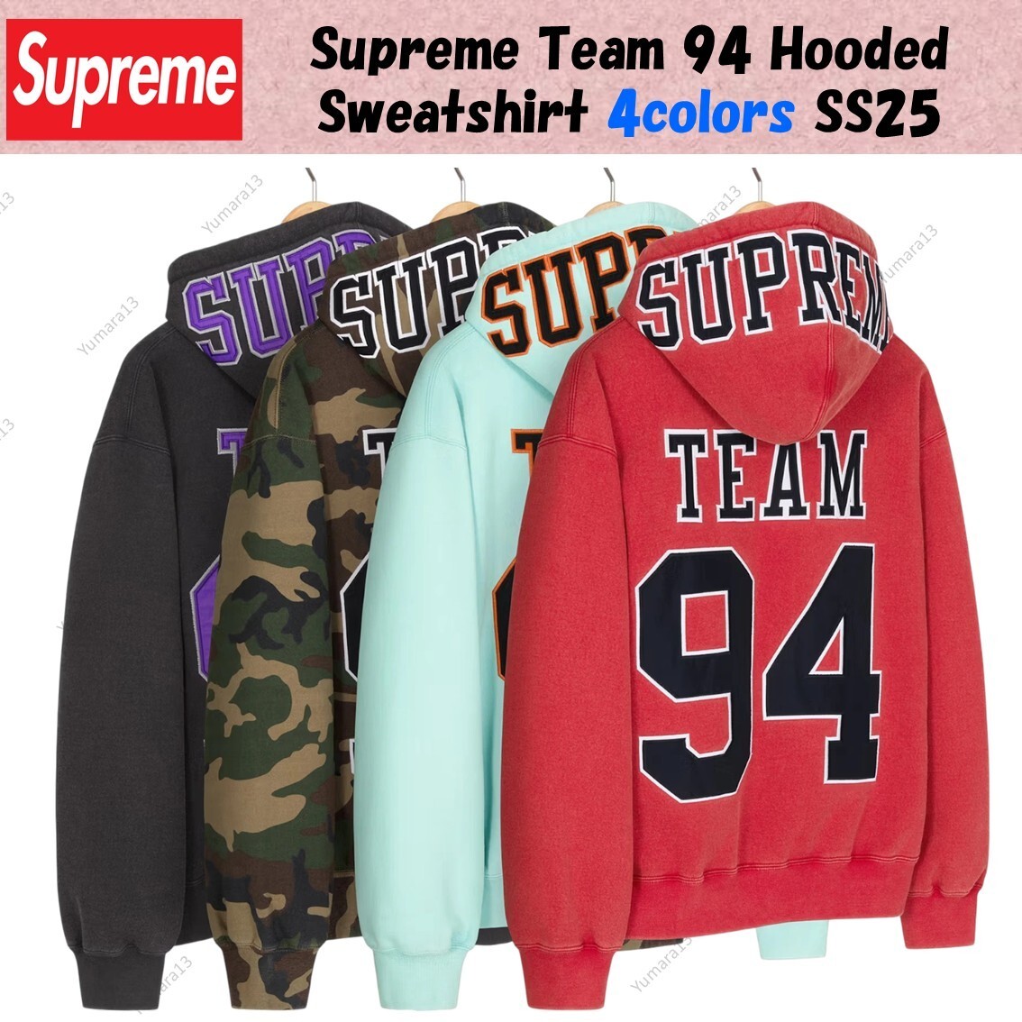 Supreme Team 94 Hooded Sweatshirt 4colors SS25 | eBay