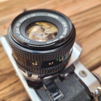 Canon AE-1 P Program Silver 35mm SLR W/FD NFD 50mm f1.4 Lens Made