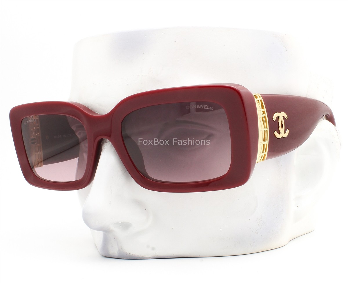 Chanel Sunglasses ch5534A 1792/S1 Dark Red Gold Jewel Tweed with