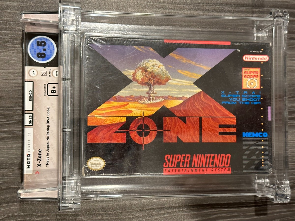 X-Zone Super Nintendo SNES, New Sealed GRADED WATA 8.5 / B+