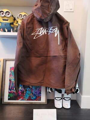 Stussy Wave Dye Beach Shell Men's Jacket Coffee/Brown/Yellow Size