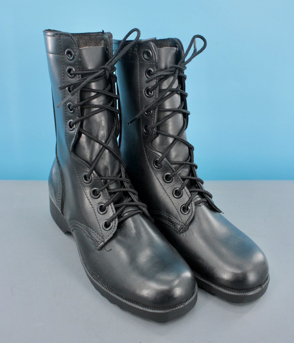 Men's NOS 1980s US Army Black Leather Combat Boots Sz 5 R 80s Vtg