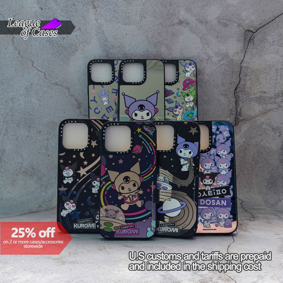 Kuromi Casetify Mirror Case for iPhone 13-17 optional MagSafe add