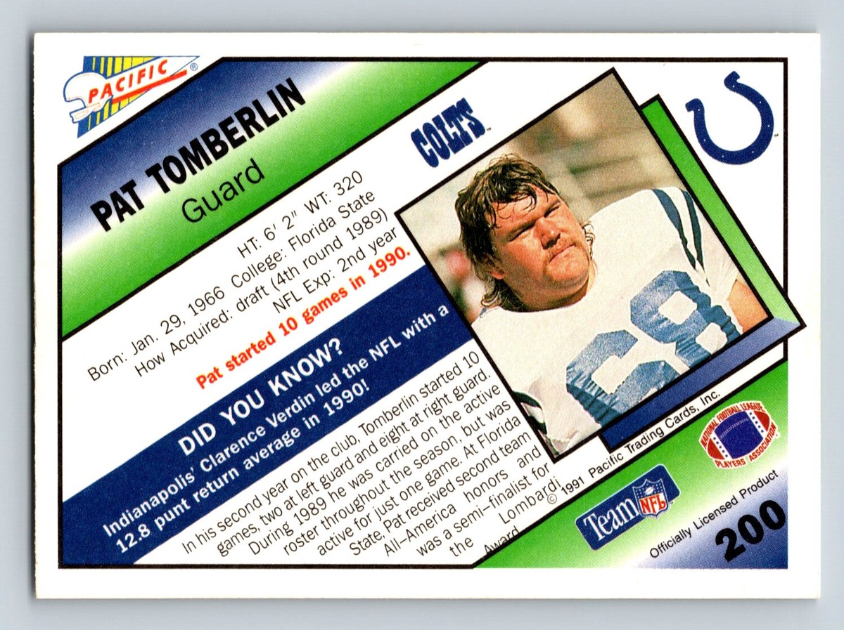 1991 Pacific Pat Tomberlin Indianapolis Colts #200 | eBay