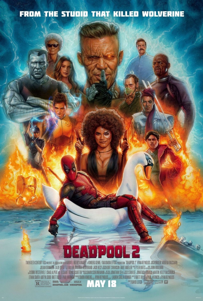 2018 Marvel Deadpool 2 Movie Poster 11X17 Cable Domino Firefist