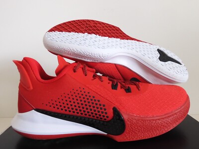 NIKE MAMBA FURY KOBE TB UNIVERSITY RED-BLACK-GYM RED SZ 10 RARE