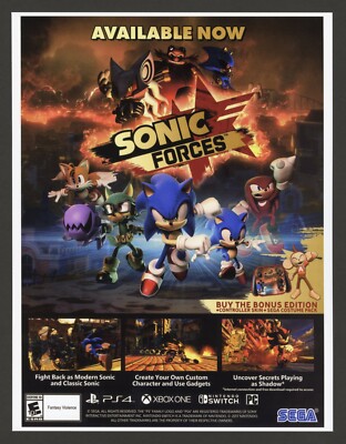 Sonic Forces PS4 Xbox One Nintendo Switch PC Game Promo Ad Art