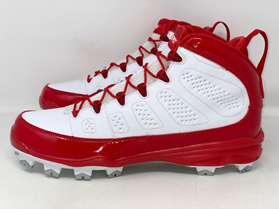 Air Jordan 9 MCS 'RE2PECT Jeter' Red White Cleats PE, Size 12 BNIB