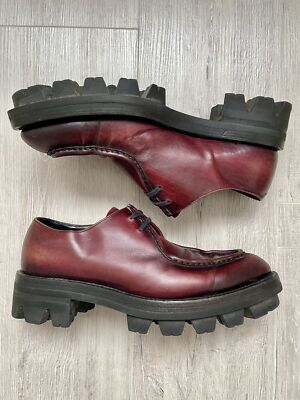 Rare Prada FW13 Runaway Calfskin Burgundy Lug Sole Creepers | eBay