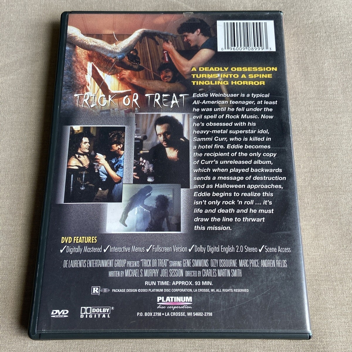 Trick or Treat (DVD 1986 Cult Horror) Gene Simmons Ozzy Osbourne