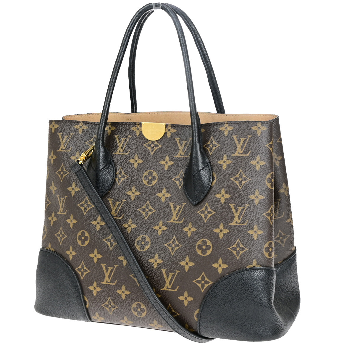 LOUIS VUITTON Flandrin 2Way Hand Bag Monogram Leather BN Black