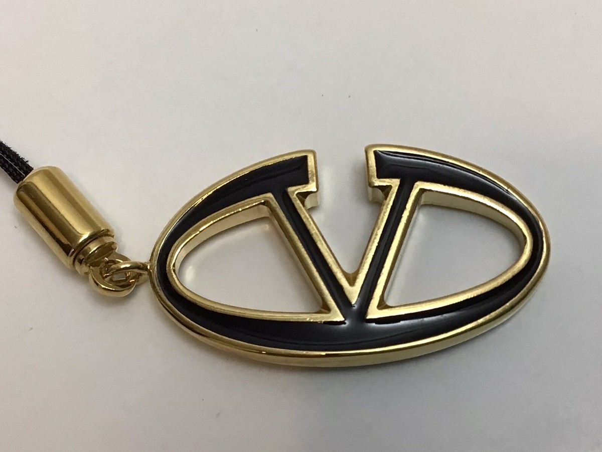 Vintage VALENTINO GARAVANI V Logo CELL PHONE STRAP AND CHARM